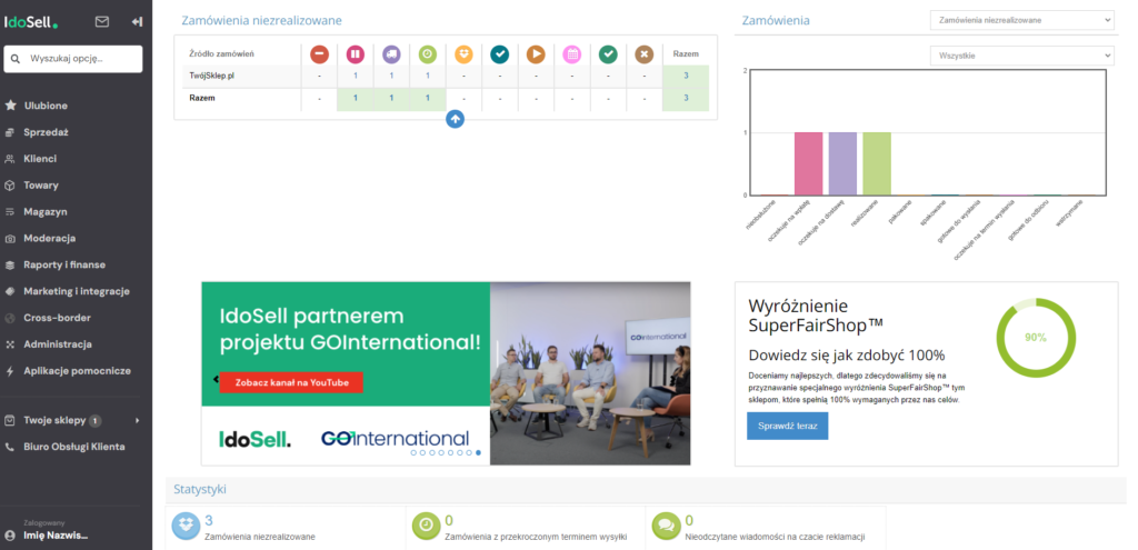 Nowy Sklep IdoSell - Panel Administracyjny IdoSell